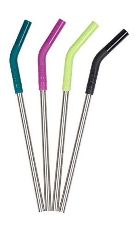 Straw 4-pack, Stainless Steel with Safe, Removable Silicone Tips - 8mm gallery