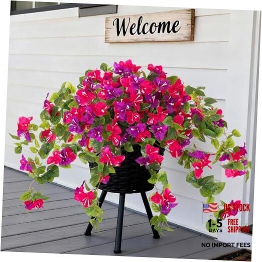 Artificial Fake Flowers Plants for Outdoor Decoration Faux Silk 2 Pcs Mix 2