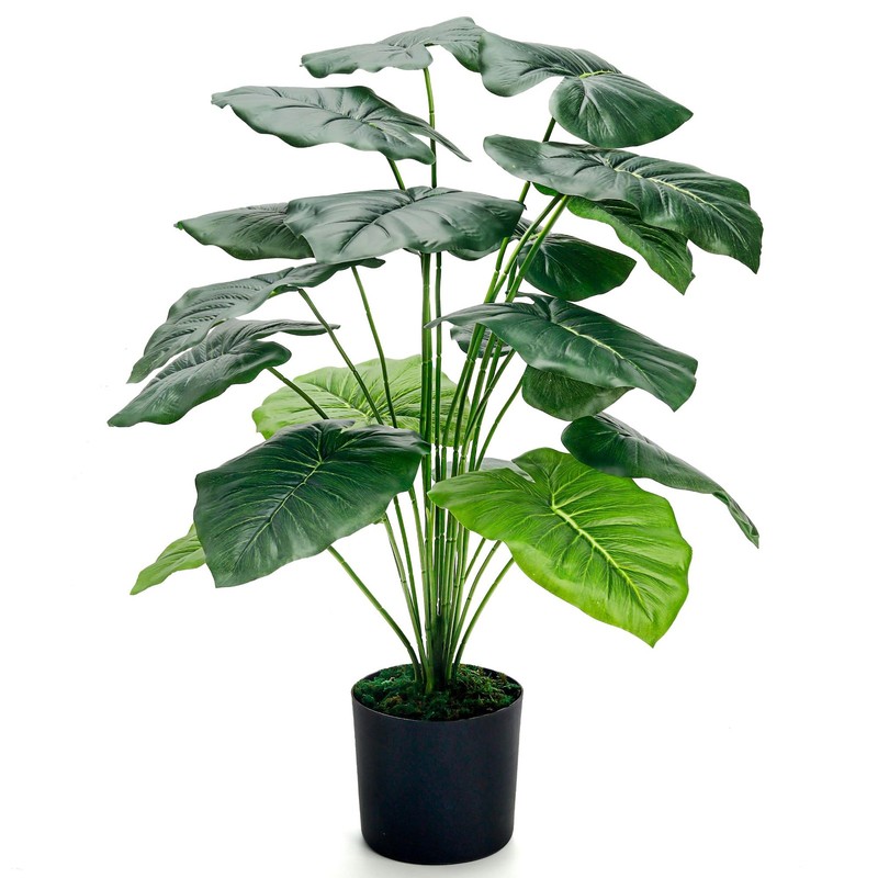 Der Rose 28” Fake Plants Large Artificial Tropical 28 Inch (Height), Black