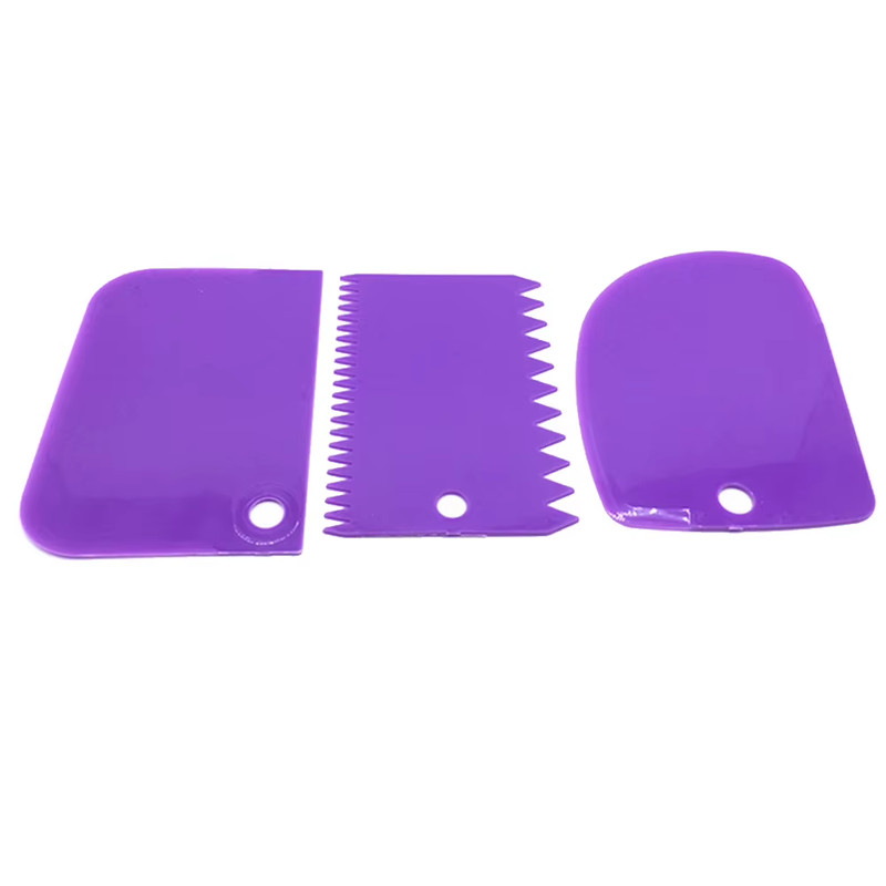 3Pcs Cream Scraper Suit DIY Kitchen Straight Arc Tooth Shape Cream Bread Cutter gallery