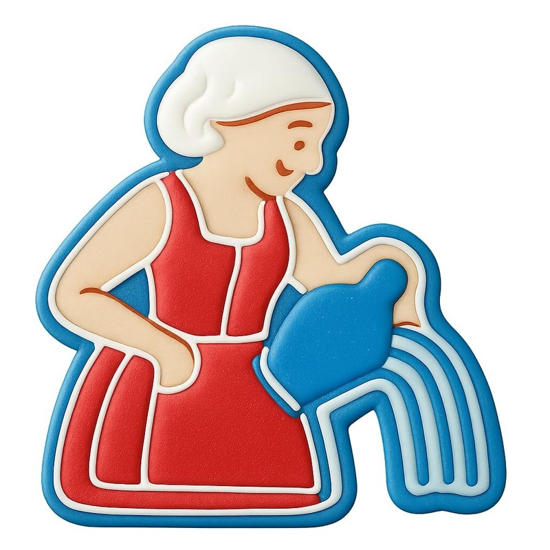 Molly Pitcher Pour Cookie Cutter & Stamp, Fondant & Clay - 4x3.5 gallery