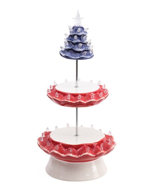 Ms. Liberty Two Tiered Patriotic Cupcake Stand