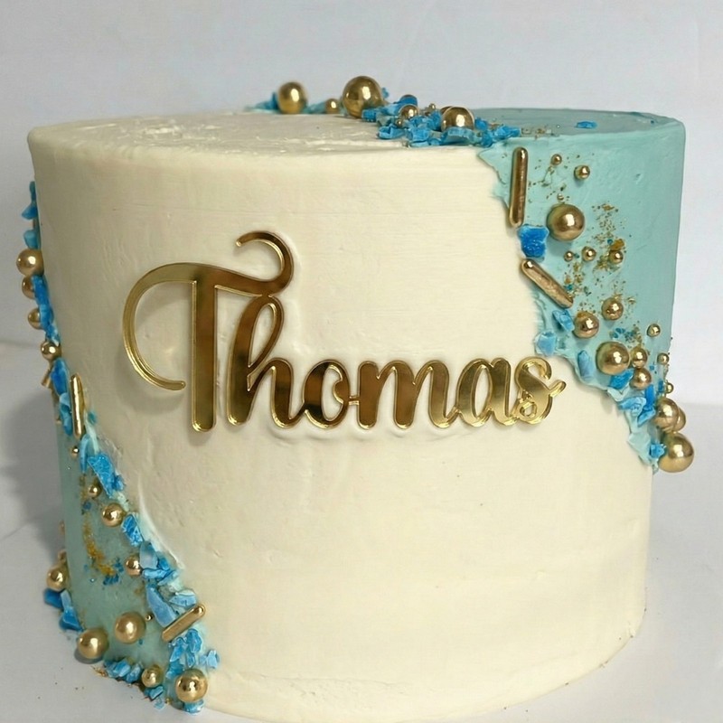 Personalised Name Word Number Celebration Birthday Cake Charm Acrylic 3mm