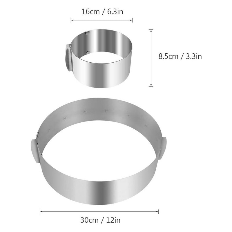 6-12 Inch Stainless Steel Pastry Cake Ring Decorating Mould Baking Accessories gallery