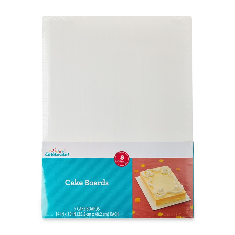 14″ x 19″ White Paper Cake Boards, 5 Count,