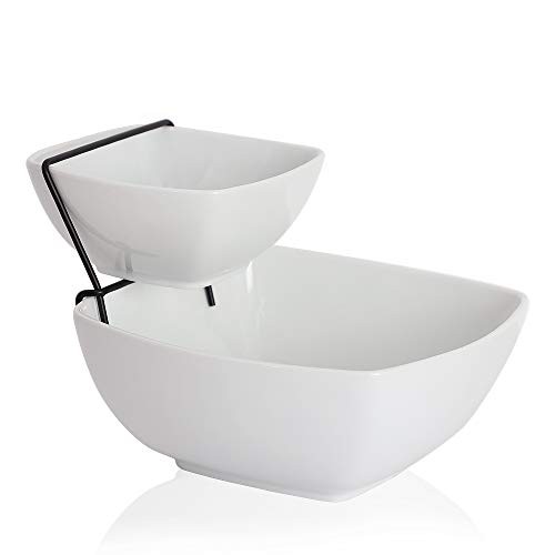 Chip and Dip Serving Set, 2 Tier Chip and Dip Bowls with Stand, Tiered gallery