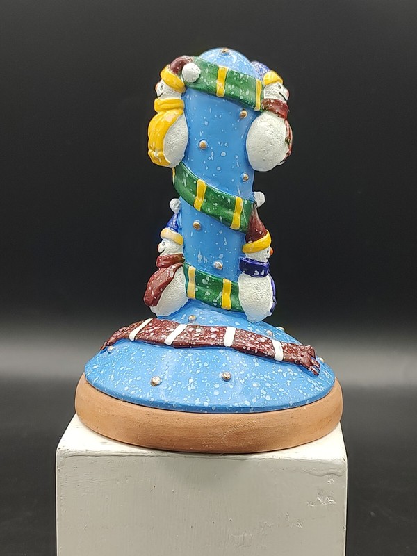 Shaker Hearth Cookie Press Snowman Scarves & Hats Christmas Winter Terra Cotta gallery