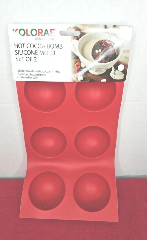 Kolorae Red Hot Chocolate Cocoa Bomb Silicone Mold Desserts candy 2 Pk