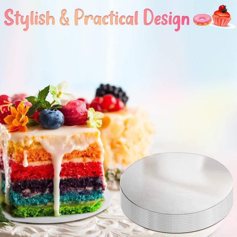 Cake Boards Round 4 Inch 50 Pieces Mini Pastry Circle Base Boards Disposable ... gallery
