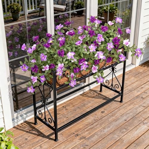 Artificial Fake Azalea Flowers for Outdoor Deep-purple Light-purple Lotus gallery