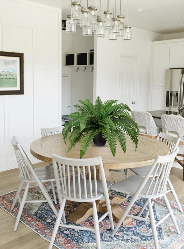 Hollyone Fake Fern Potted Plant Artificial Boston Ferns In Pot 35 Leaves For gallery