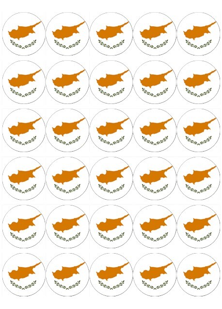30x Cyprus Flag Cupcake Toppers Edible Wafer Paper Fairy Cake Toppers
