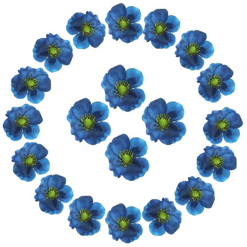 50pcs Artificial Flowers, Wildflower Fake Flower Tops, Sapphire Blue for Decor