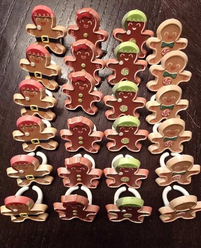 24 Pcs Cute Gingerbread Friends Cupcakes Rings By Decopac gallery