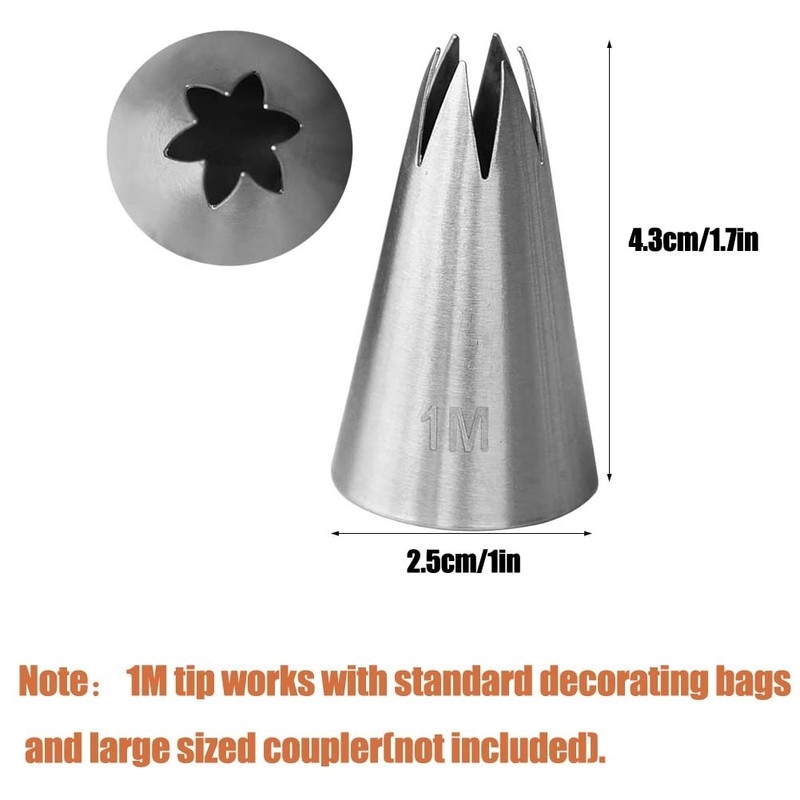 1M Piping Tip for Cake Decorating,Seamless Icing Tips,3 Pcs Decorating A gallery