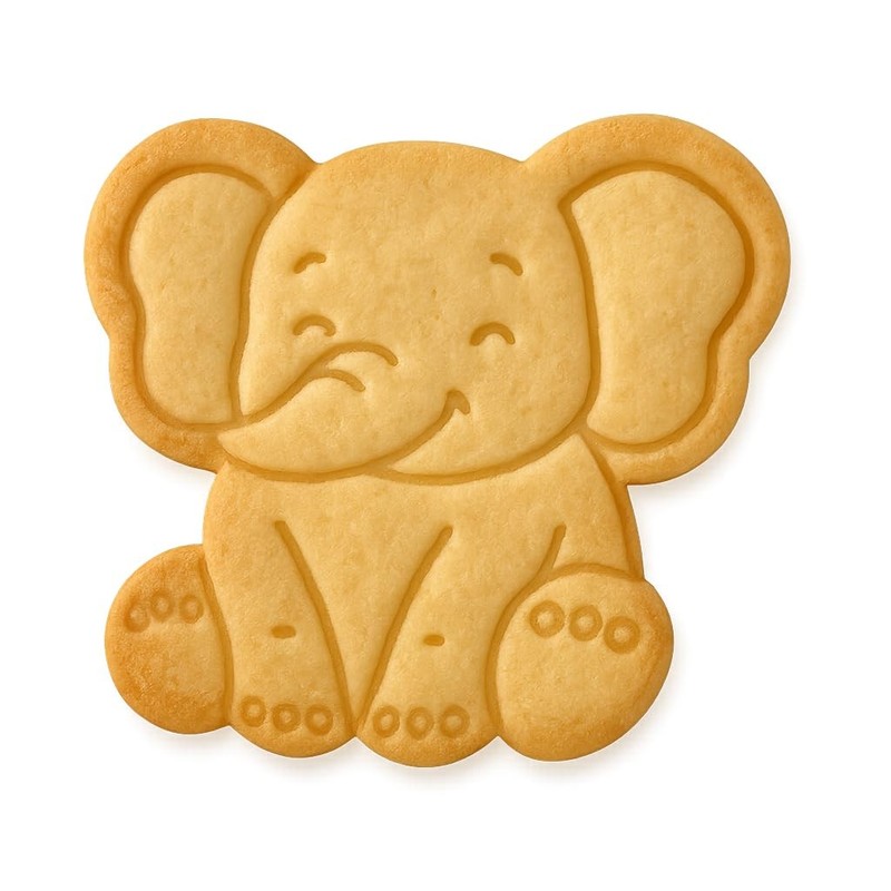 Kawaii Baby Elephant Cookie Cutter - 4x3.75" Premium Kids Party Baking Tool gallery