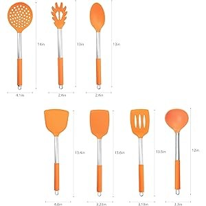 7PCS Cooking Utensil Set, Stainl Steel Handles, Silicone Non- gallery