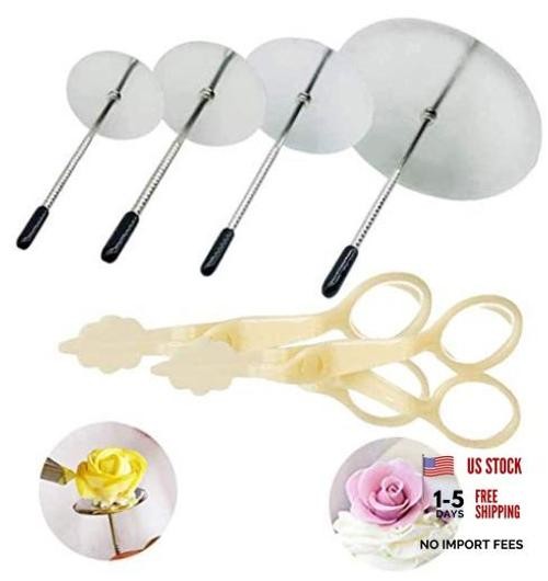 Cake Flower Nail Lifters Set Stainless Steel Baking Tools for Icing White