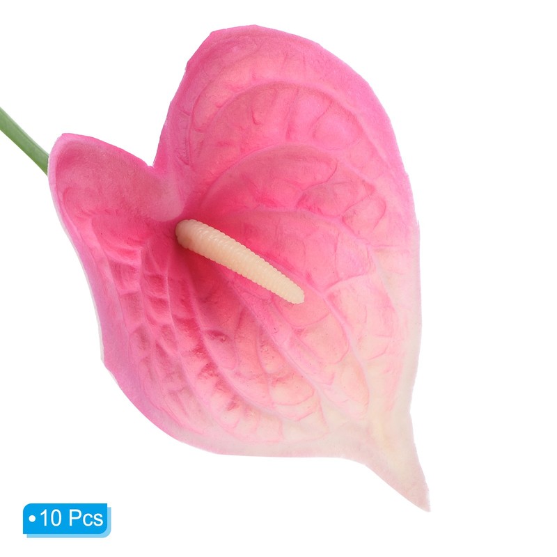 10Pcs 13" Artificial Anthurium Lily Flowers Floral Bouquet Decor, Light Pink gallery