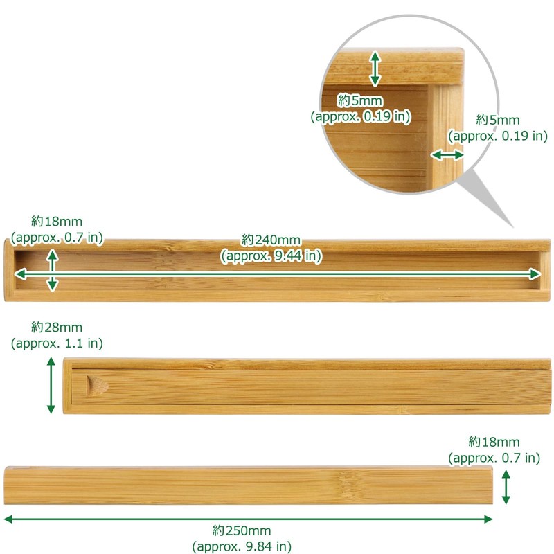 Chopstick Case 9.84 in (inner dimensions 9.44 in) 250mm (240mm), Soot , Slidi... gallery