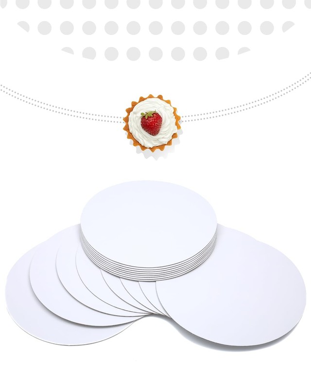13 Inch White Cake Boards Round FoodGrade Cardboard Circles Base 40 PCS gallery