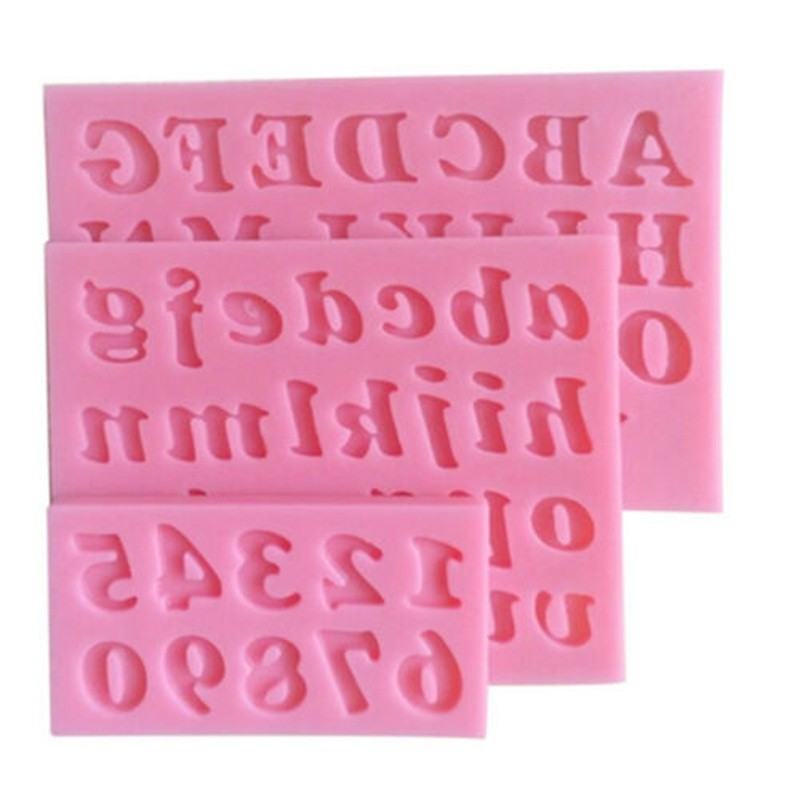 Fondant Alphabet 3Pcs Silicone Mold Mould DIY Birthday Craft Decor Number Cake gallery