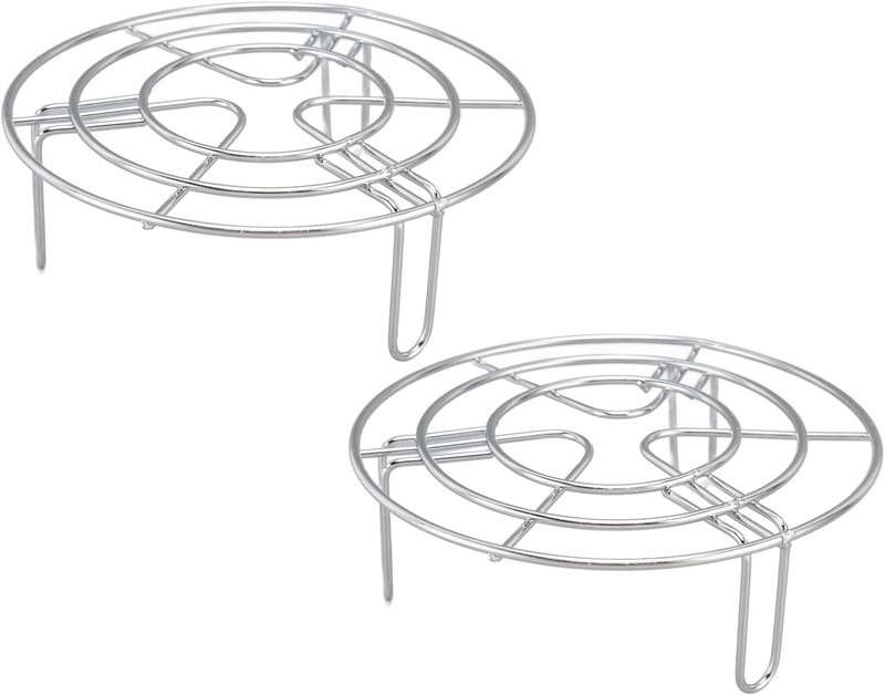 2Pcs Round Cooking Rack, 6 inch Stainless Steel Cooling Steaming Grilling Rack,