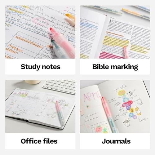 Dual Tip Highlighters Coloring Changing Markers - No Bleed Bible 24 Colors gallery