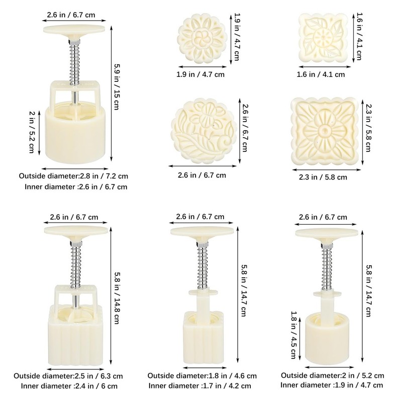 14pcs Traditional Hand Press Mooncake Mold Set - Chinese Pastry Molding Tool ... gallery
