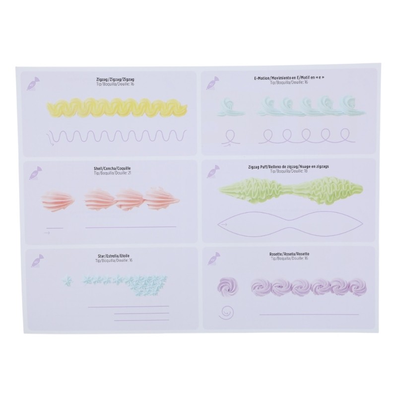 13Sheets Practical DIY Cake Decorating Pipe Practice Board Drawing Pipe Paper gallery