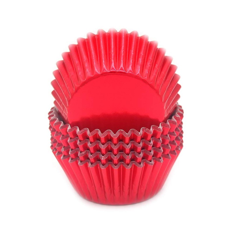 Standard Red Foil Cupcake Liners Muffin Baking Cups For Party 100 PCS