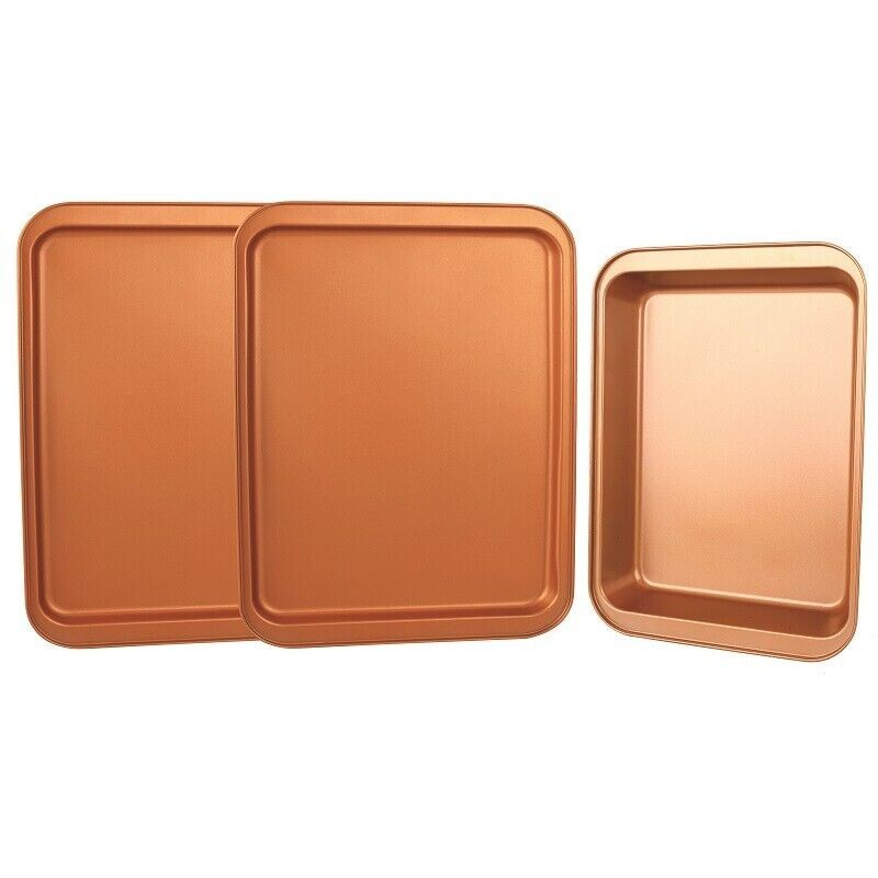 Original Cookie Sheet & Roasting Tray Set 3 Pcs Toxic Free NONSTICK Organic gallery