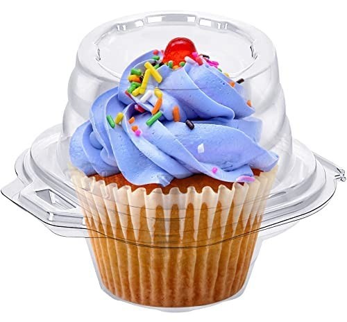 50 Pack Individual Cupcake Boxes - Stackable Plastic Holders for Muffins & Treat gallery