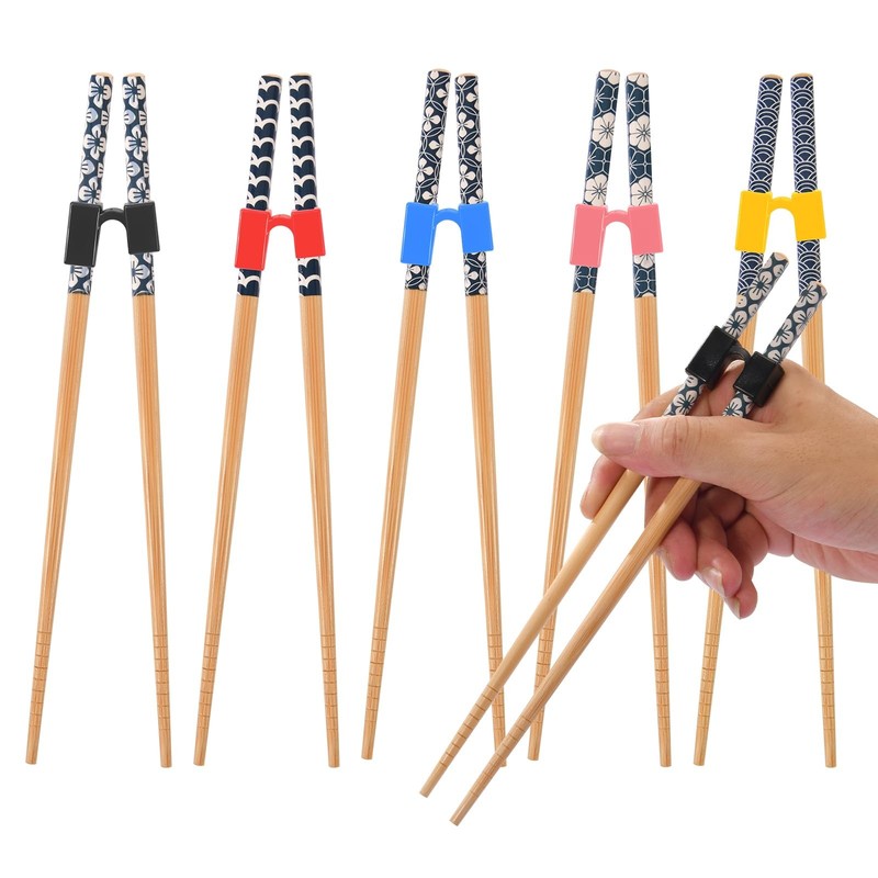 5 Pairs Reusable Learning Chopsticks, Children And Adults Training Chopsticks…
