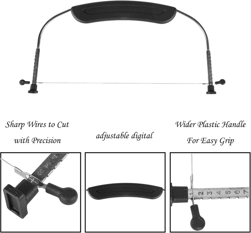 Adjustable Double Wire Cake Leveler Stainless Steel Black Baking Cutter gallery