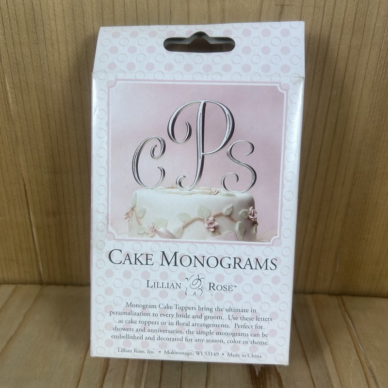 Lillian Rose Cake Monograms Silver Small R 2.5” Silver Resin gallery