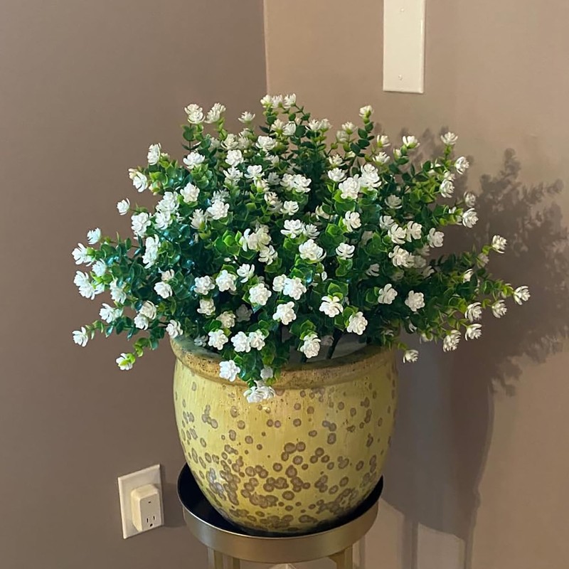 Artificial Flowers for Outdoors, Outdoor White 9 inches x 9 inches x 14 inches gallery
