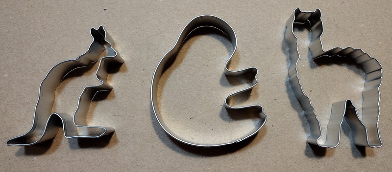 Sloth Llama Kangaroo Animal Cookie Cutter 3 pc Set