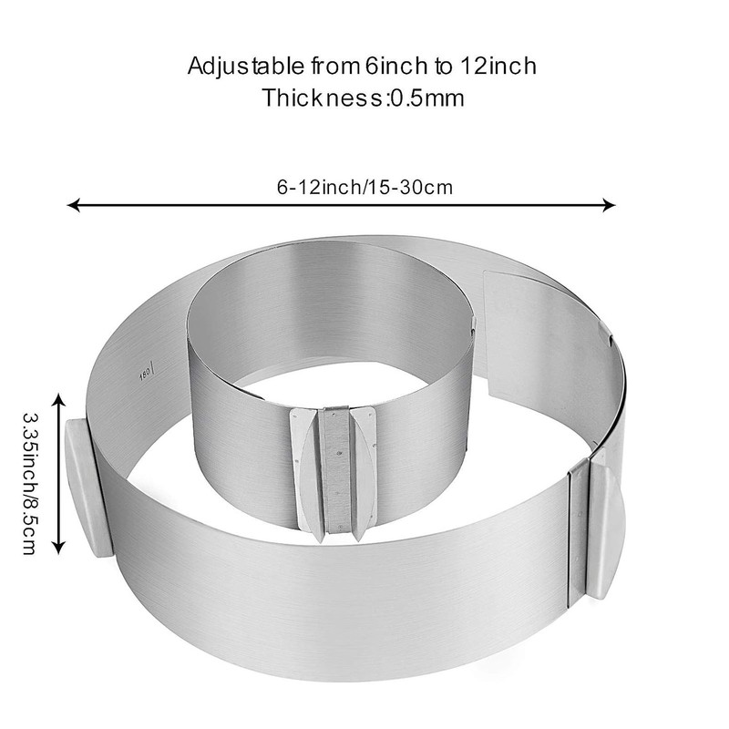 6 to 12 Inch Adjustable Stainless Steel Round Cake Mold Ring Set Cake Mold Rings gallery