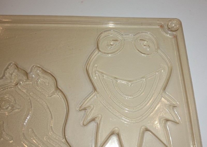 Vintage chocolate candy pops mold, 4 Muppets lollipops, Kermit Piggy crayon soap gallery