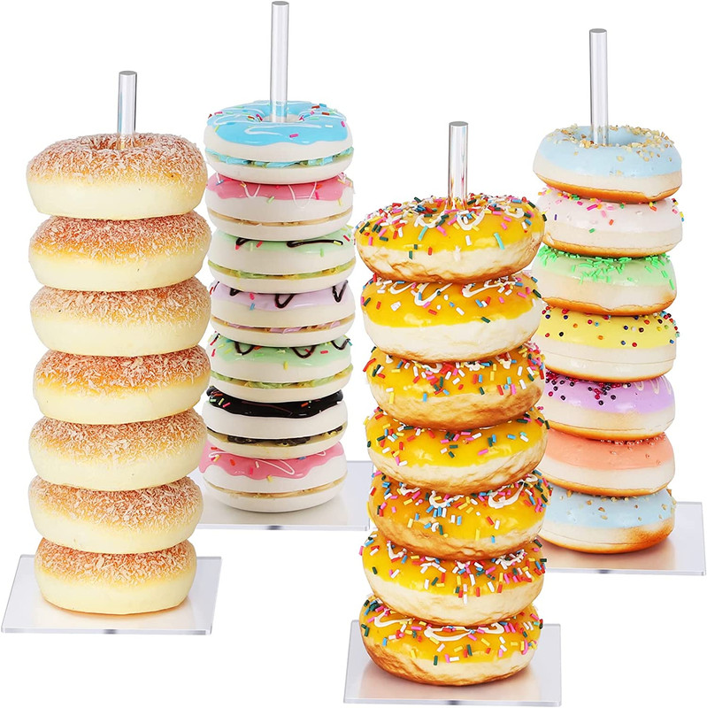 Donut Stand Acrylic 4 Pack, Clear Bagel Holder Stand, Donut Tower Stand, Donut D gallery