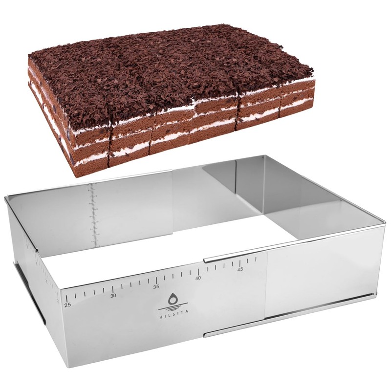 Adjustable Rectangle Mousse Cake Ring Mold – Extendable Stainless Steel Recta…