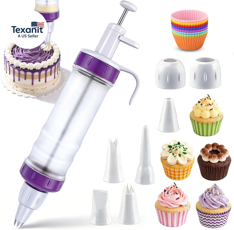 Dessert Decorating Syringe Set, Icing Dispenser Tool, Dessert Decorator Pro with gallery