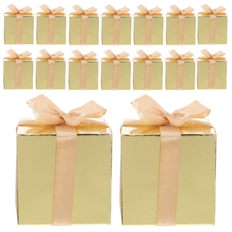 50 Pcs Candy Packaging Box Paper Present Gold Treat Boxes Chocolate Case gallery