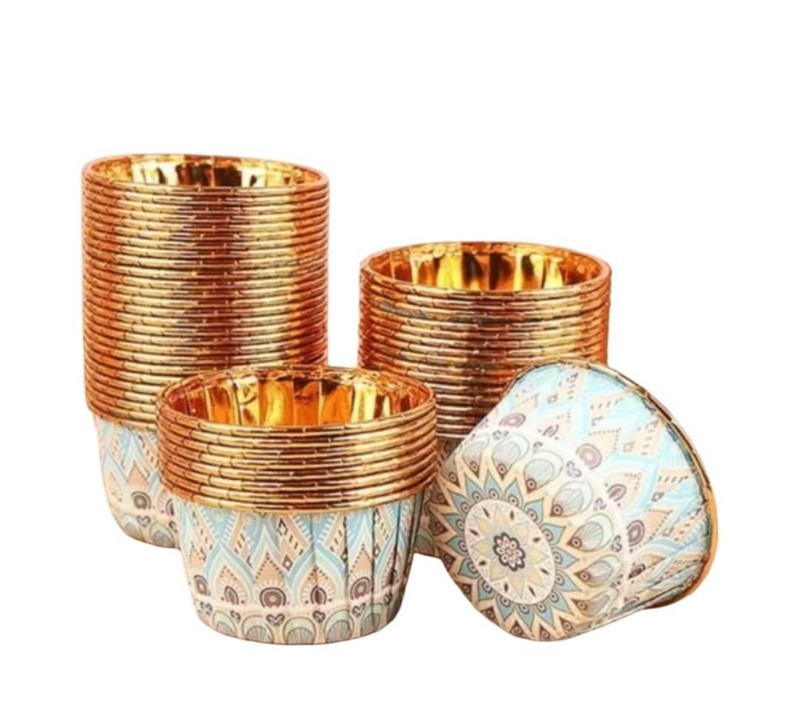 colourful foil cupcake linear paper cup baking muffin liner