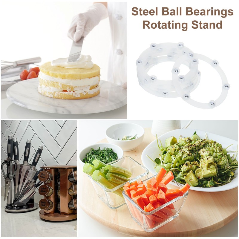 6Pcs 3 Inch Rotating Swivel Stand with Steel Ball Bearings, White, 6 Balls gallery