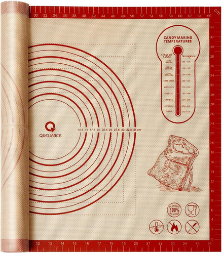 Silicone Baking Pastry Dough Mat – 28x20Inch Extra Large 28″L x 20″W, Red