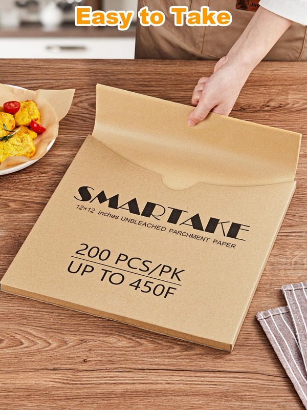 200 Pcs Unbleached Parchment Paper Sheets 12x12 Inch, Non-Stick Baking Paper for gallery