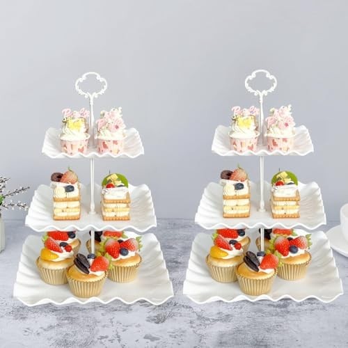 2 Pack 3-Tier Plastic Cupcake Stand - Dessert Holder Tower for Parties & Wedding gallery