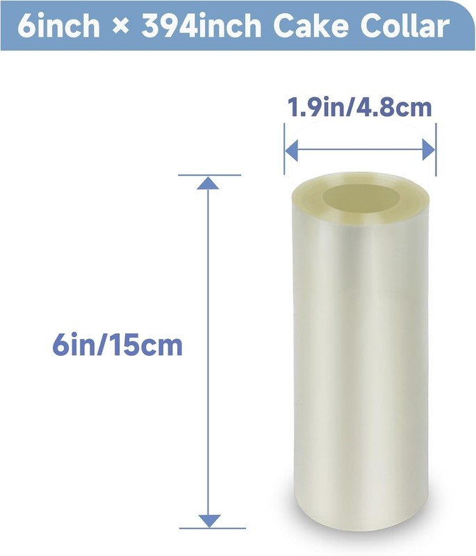 6-Inch Cake Collars Transparent Acetate Sheet Rolls, Clear 6 Inch gallery